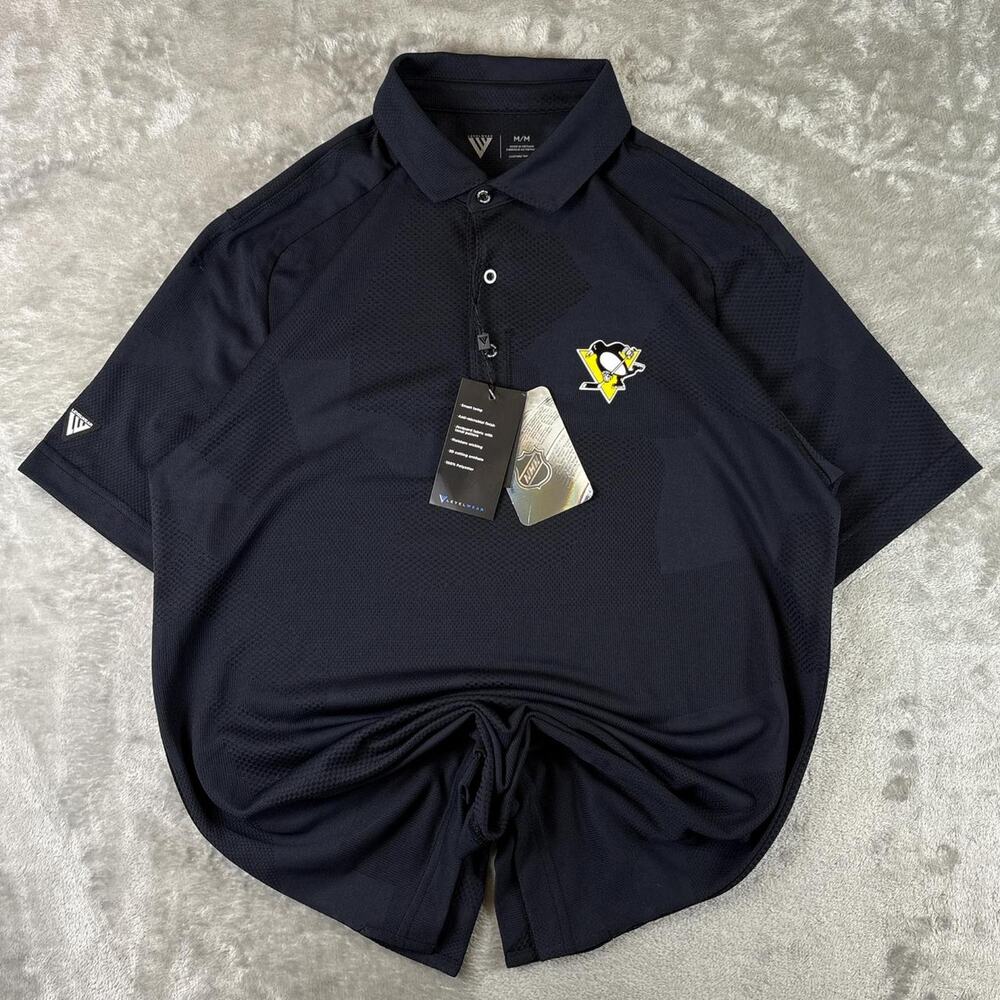 NWT Level Wear Pittsburgh Penguins NHL Polo Golf Casual Athletic Shirt Mens M